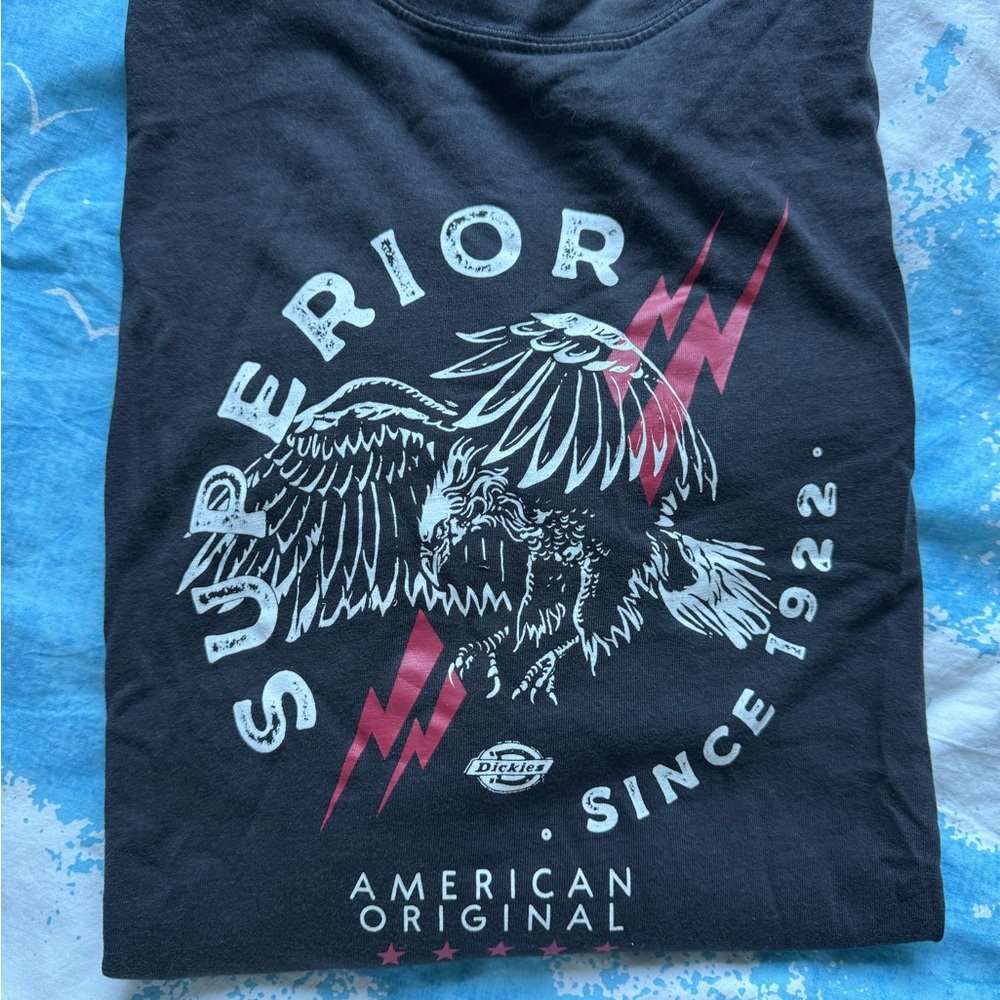 Dickies Black Long Sleeve Tee with Vintage Eagle Design